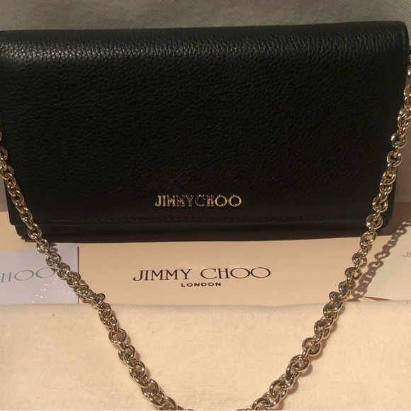NWT in box Jimmy Choo black leather shoulder bag with gold chain strap - Picture 8 of 8